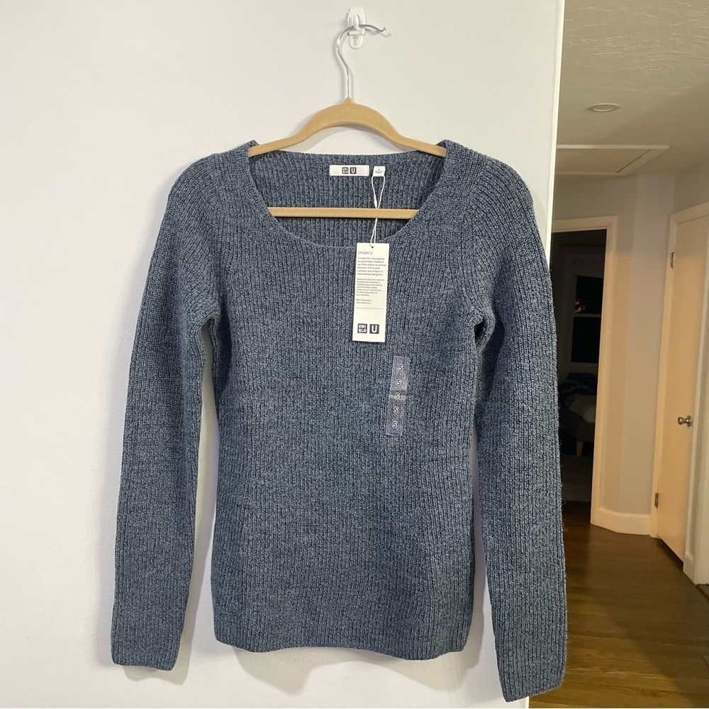 NEW Uniqlo U melange wool blend round neck sweater Women’s Small